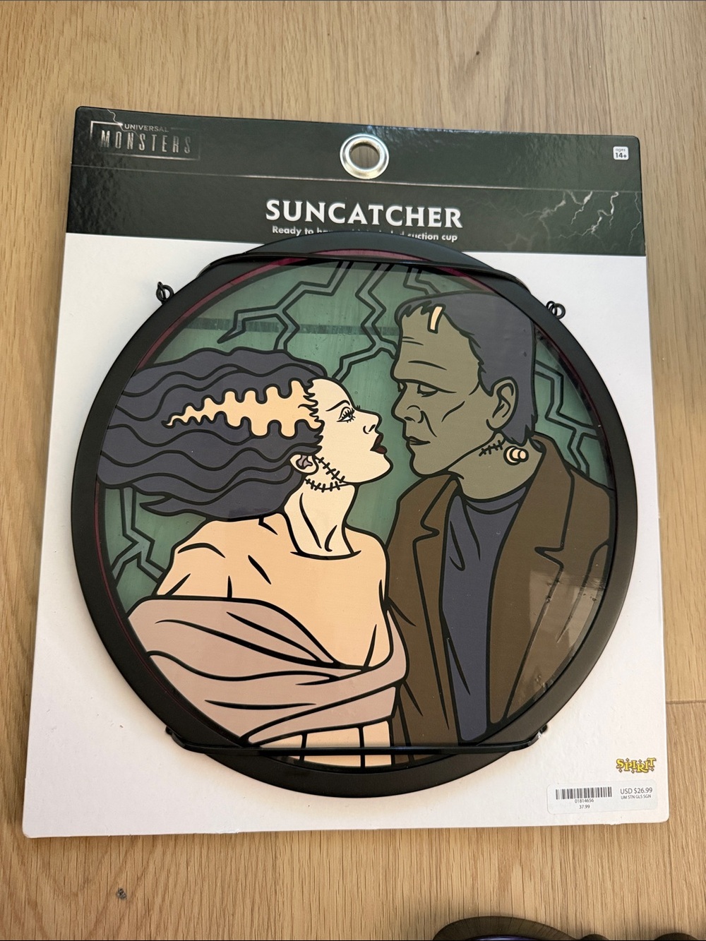 Bride & Frankenstein Suncatcher - Green, Peach, Black